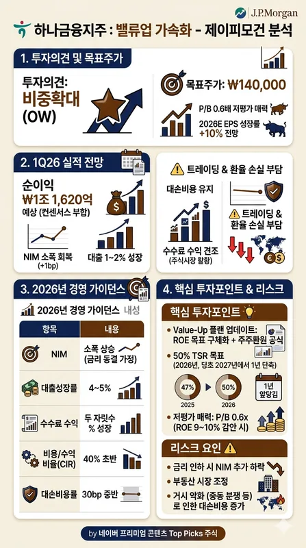 하나금융지주 vs JP모건 비교 — 금융 투자 선택