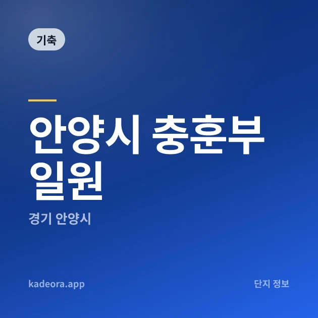 안양시 충훈부 일원 — 안양시 아파트 분양